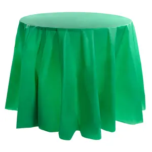 Hunter Green Round Disposable Plastic Tablecloths (84")