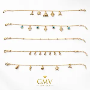 GMV Jewelry Golden Coast Anklet Collection 18k Gold Plated – Sold Individually | Summer 2026