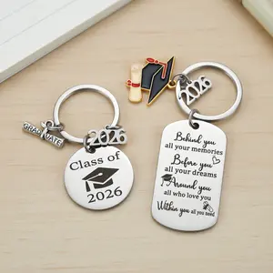 2Pcs Class of 2026 Graduation Gifts Keychain Set for Her Him -  College High School Senior Student Gift - 2026 Graduate Jewelry for Daughter Son