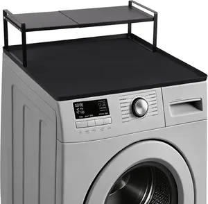 Universal Front Load Washer and Dryer Countertop Set - Metal Shelf with Non-Slip Silicone Mat for Laundry Room