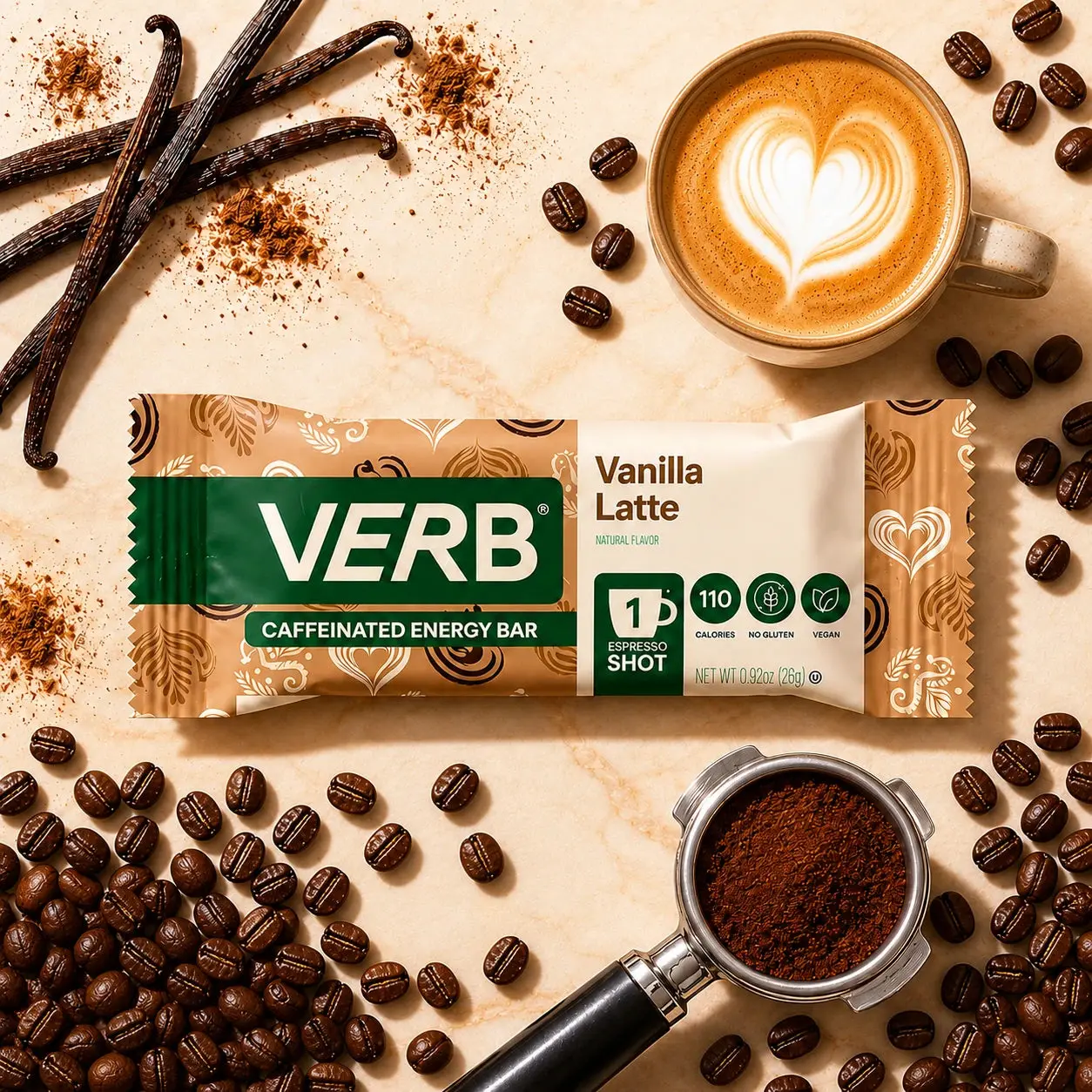 Vanilla Latte - Caffeinated Energy Bar Vanilla Latte - Caffeinated Energy Bar