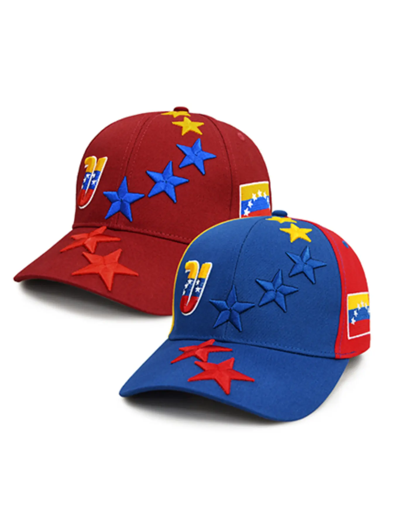 New Design Venezuela Flag Embroidered Patriotic Hat Baseball Caps Snapback Hats Adjustable Unisex Outdoor Sun Protection Sports Hats Snapback Style