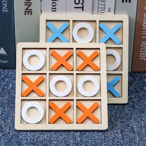 Wooden Xo Tic Tac Toe Board Game, Family Board Game, Family Fun Game, Strategy Board Games, Casual Battle Strategy Puzzle, Durable Wood Material, Perfect Gift for Kids & Adults