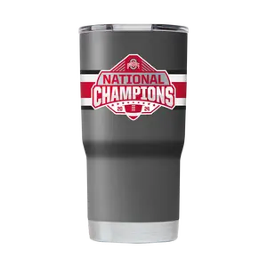 Ohio State 2024 National Champs 20oz Grey Tumbler
