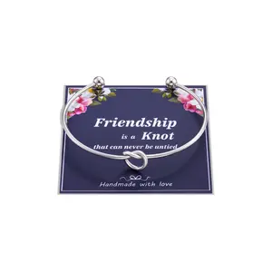 Best Friend Gift, Friendship Knot Stainless Bracelet Adjustable for Friends Sister Women