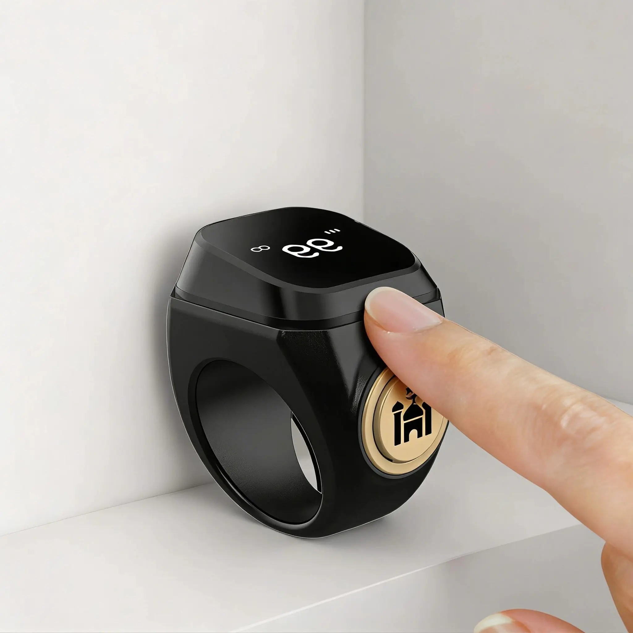 Muslim Islamic Smart Prayer Beads Ring, 4 Digit Display, APP Precision Connection, Vibration Reminder, Waterproof Shockproof, Daily Pray Counter Gift For Muslim