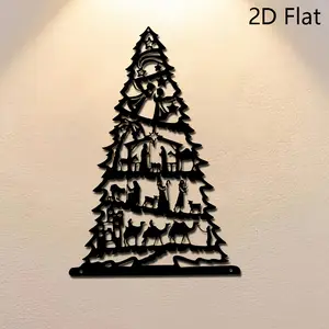 1 Bohemian style metal Christmas tree decoration for the Nativity scene -2D flat decoration featuring Mary, Shepherd, and Wise, durable holiday decoration suitable for homes, churches, or tabletops - a year-round symbol, 2D