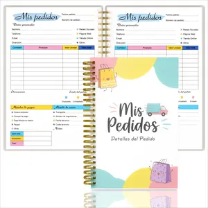 Order a notebook - plastic cover spiral binding, A5 size, 100g thick paper, 102 pages, order management shopping list, delivery record, portable notebook, inventory tracking, business organization notebook (Spanish version)
