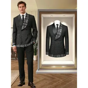 Men’s Rhinestone Tuxedo – Double-Breasted Formal Suit