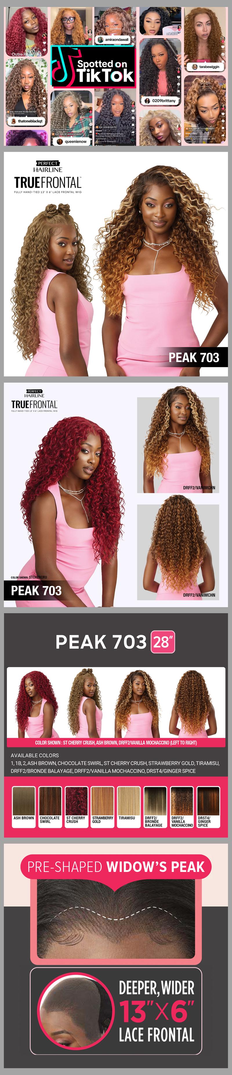 Outre HD Lace Frontal Wig Perfect Hairline Glueless Fully Hand-Tied 13X6 True Frontal Peak 703