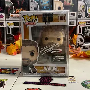 Funko Pop! Autographed The Walking Dead Aaron Signed By Ross Marquand “Hearts Still Beating” Quote