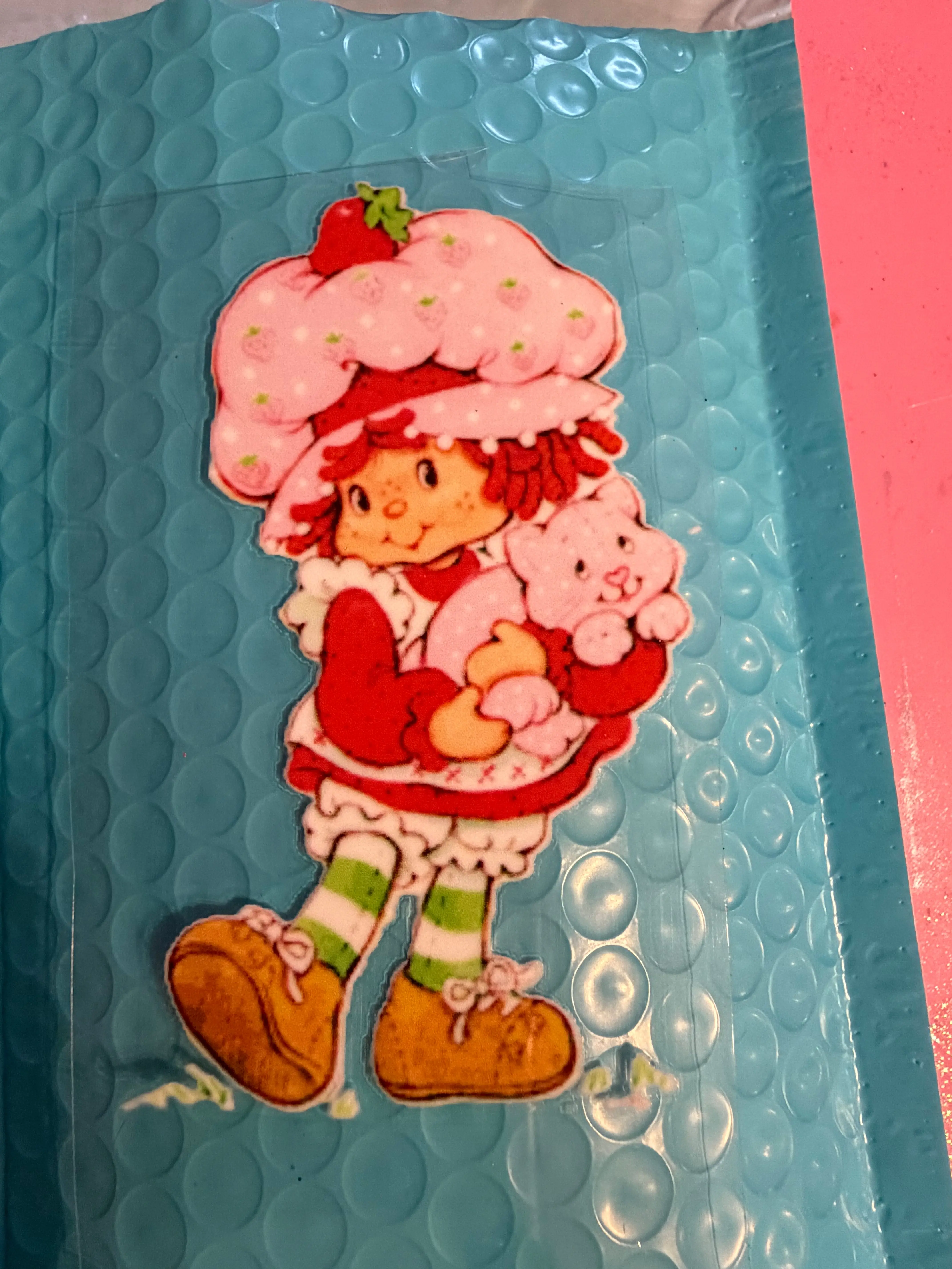 Strawberry Shortcake UV DTF Decal – 2x4 Cup Wrap – Cute Berry Girl Sticker