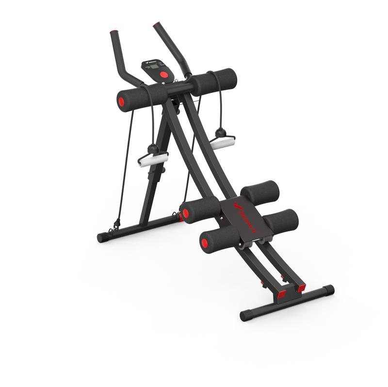 MERACH Dual Track Adjustable Ab Trainer Machine with LCD Monitor Core ...
