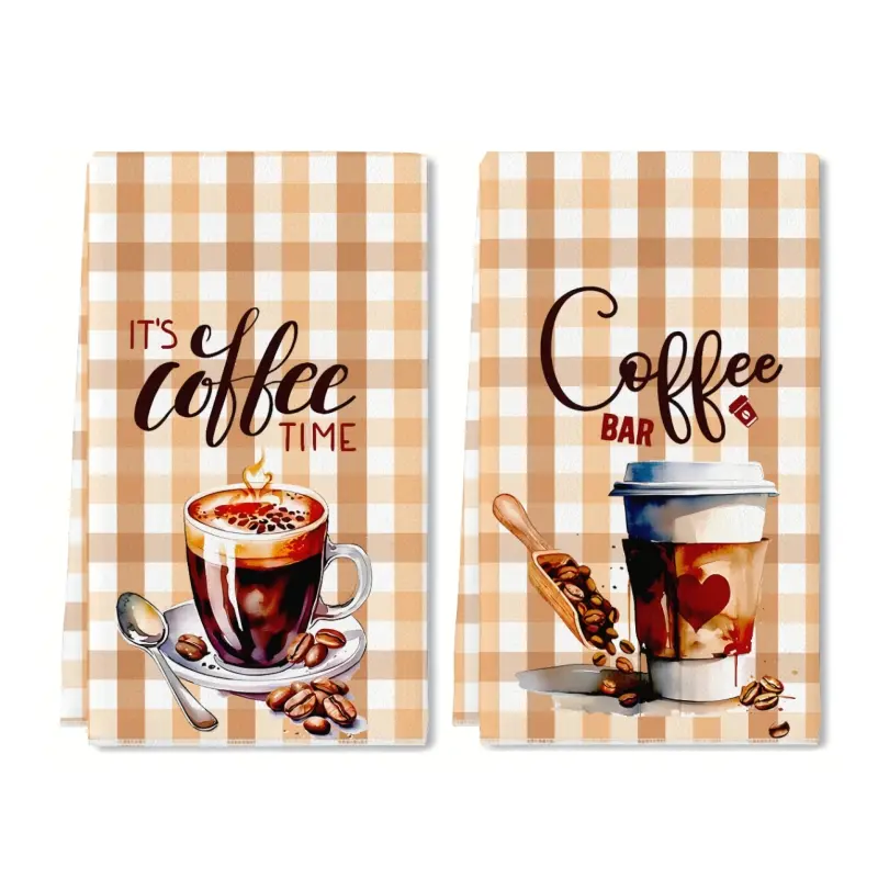 Coffee Kitchen Towels, Cafe Themed Cloths for Kitchen Washing Dishes, Hand Towel for Coffee Bar Home, Soft Polyester Decorative Tea Towel, Coffee Lover Gifts for Women