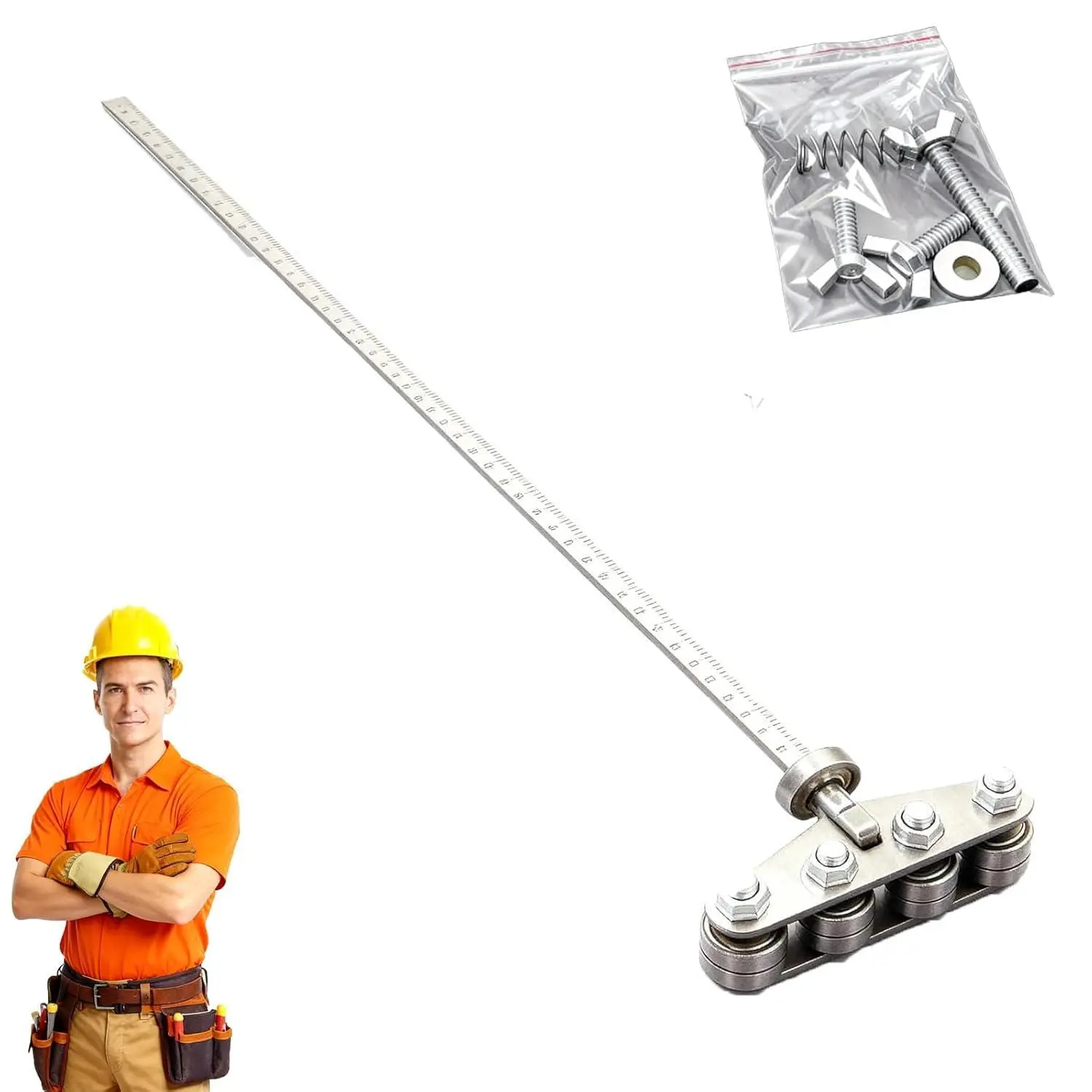Stainless Steel Positioning Calipers with Adjustable Guide Rail - High Precision Divider, Precision Measuring, Straightedge Guide Callipers, Easy Circular Saws Wood Cutting Tool (Upgraded Straight Drain), High Precision Divider Callipers