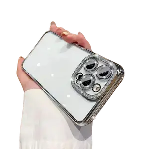 Luxury Rhinestone Bling Clear Phone Case for iPhone 17/16/15/14/13/12 Pro Max/Plus, Glitter Diamond Shockproof Protective Cover