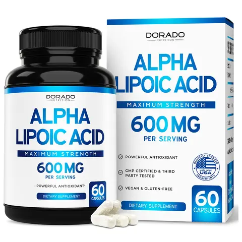 Alpha Lipoic Acid 600mg Per Serving for Men and Women (60 Vegan Capsules) - Healthcare Supplement