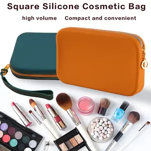 Large Capacity Silicone Makeup Bag, Waterproof Travel Cosmetic Organizer, Zipper Brush Holder, Phone Key Wallet, Durable & Spacious Design, Travel Cosmetic Bags