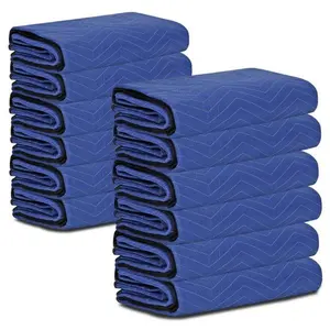 Zenstyle 12 Pack Moving Blankets 80" x 72" Pro Economy Blue Shipping Furniture Pads