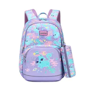 MOK new primary school bag 1-3-6 grade girls lightweight backpack children's backpack pencil bag set