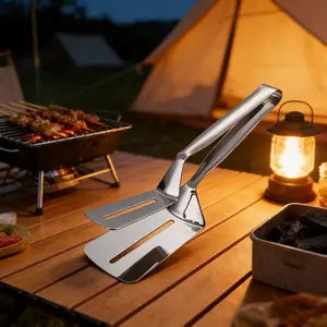 304 Kitchens Tongs 11 Inch 1 Pack Premium Stainless Steel Multipurpose Gripper Bread Clip/Steak Clamps/Fried Steak Clamp/Barbecue Tongs/Beefsteak Turner Flipper