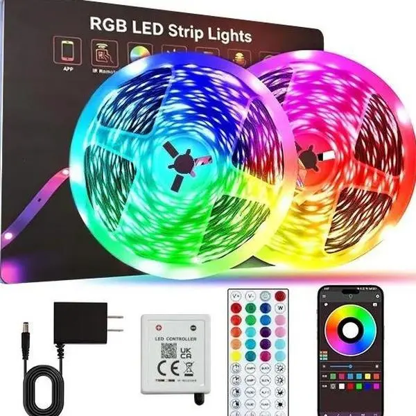 100FT Smart LED Strip Lights Sync to Music with Remote Controller & App Control RGB LED Lights for Bedroom Christmas Decor, led lights bedroom