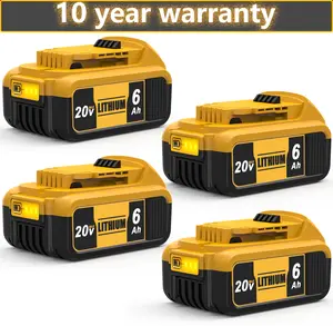 4Pack 6000mAh Replacement 20V Battery, LED Indicator for Lithium-ion MAX DCB200 DCD/DCF/DCG/DCS Series Power Tool Accessories FEOTDN