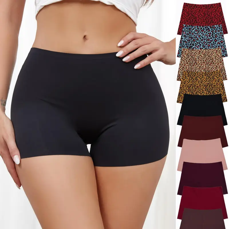 Women's Solid Color Seamless Boyshorts, Soft Comfy Breathable Boyshorts for Daily Wear, Women's Underwear for All Seasons, Seamless Panty, Seamless Breathable Design