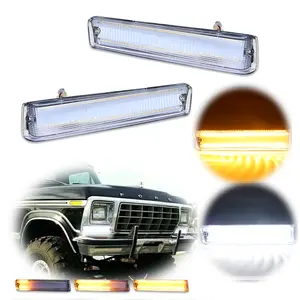 2pcs Clear Switchback LED DRL Signal lamps Light For 1973 1974 1975 1976 1978 1979 Ford F-150 Truck 1978 1979 Bronco,Replace OEM 331-1602L-US 331-1602R-US