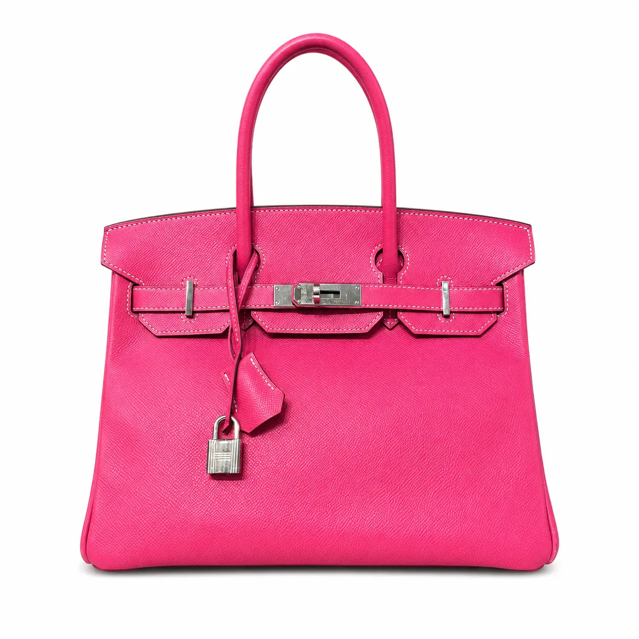 Pre-owned HERMÈS Leather Tote Bags CALUXB Hermes Epsom Birkin 30 Rose Tyrien PHW Stamp：Square Q