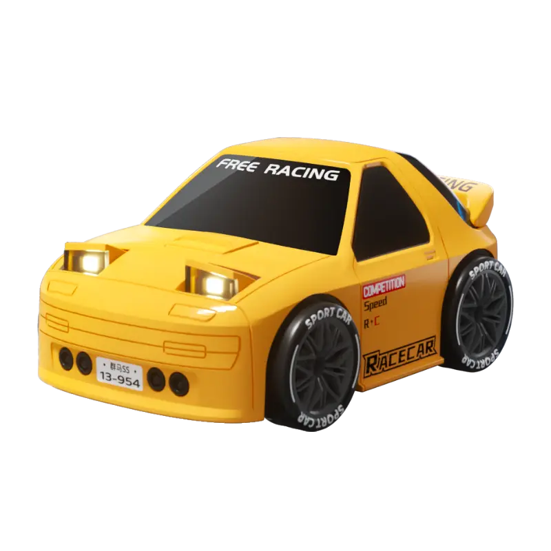 SONGNI 1:43 4WD Drift RC Car - ABS Plastic Racing Car Model, Rechargeable Remote Controlled Vehicle with LED Headlights, Desktop Toy, 4Wd Drift Cars