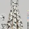 Women's Floral Print Tie Shoulder Adjustable Cami Fitted Lightweight Dress, Fashion Casual Chic Aesthetic Sleeveless Spaghetti Strap Dress for Daily Outdoor Wear, Women Dress for Summer, Fashion Sundress