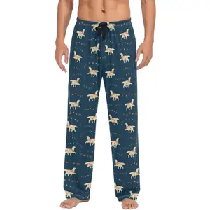 Men's Pajama Pants Soft Comfy Labrador Dog Christmas Sleep Lounge Pants Pjs Bottoms with Pockets