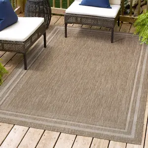 JONATHAN Y Lido Traditional Casual Pinstripe Border Area Rug; for Living Room, Kitchen, Bedroom, Dining Room, Office