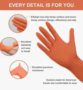 Micro Flex Blaze Powder Free Nitrile Examination Gloves Size XL Orange N484 100 Units per Pack Waterproof Cleaning Kitchen Comfortable Toilet