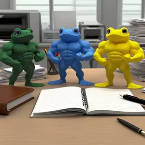 “No Flex Zone” Frog - 3D Printed Muscular Motivator, The Ultimate Gift for New Year, Friends & Desk Vibe