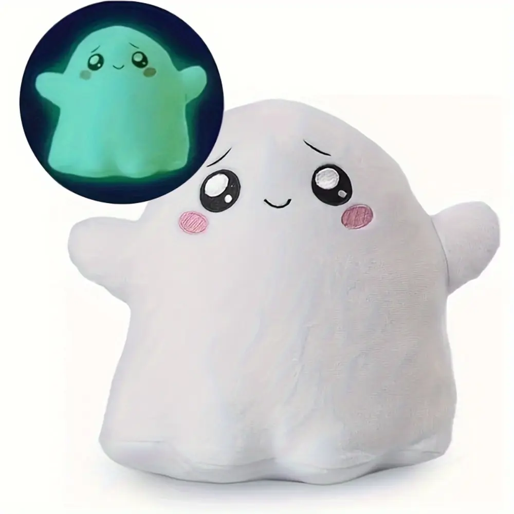 Unisex Full-Body Glow in the Dark Ghost Doll - Super Soft Cartoon Stuffed Item, Bedroom Decoration, Watch Party Favor, Children’s Halloween & Birthday Gift (Toys & Hobbies, Dolls & Stuffed Toys), Cute Look, Ghost Shape, Cartoon Plush Toy