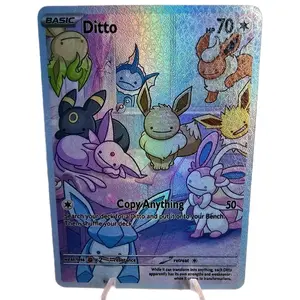 Ditto Eeveelution Squad Custom Pokemon Card Rainbow Holo OR Rainbow Glass Holo OR NEW Textured Bubble OR Rainbow Holo Rare TCG