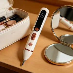 High Frequency Facial Beauty Device, Portable USB Beauty Pen with LCD Screen, 9 Customizable Levels, Accurate Gentle-Use Tweezers for Personal Care & Salon Spa