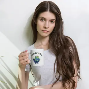 Happy Earth Day White glossy mug