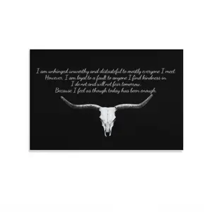 "Fear and Fridays" Poster – Country Music Lyrics Poem, Western Home Decor, Rustic Wall Decoration