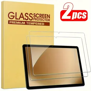 2-piece set suitable for S6 S6 Lite 10.5-inch advanced anti fingerprint protective tempered glass screen protector, 9H hardness, smooth surface, high-quality protection and fashionable design Tablet