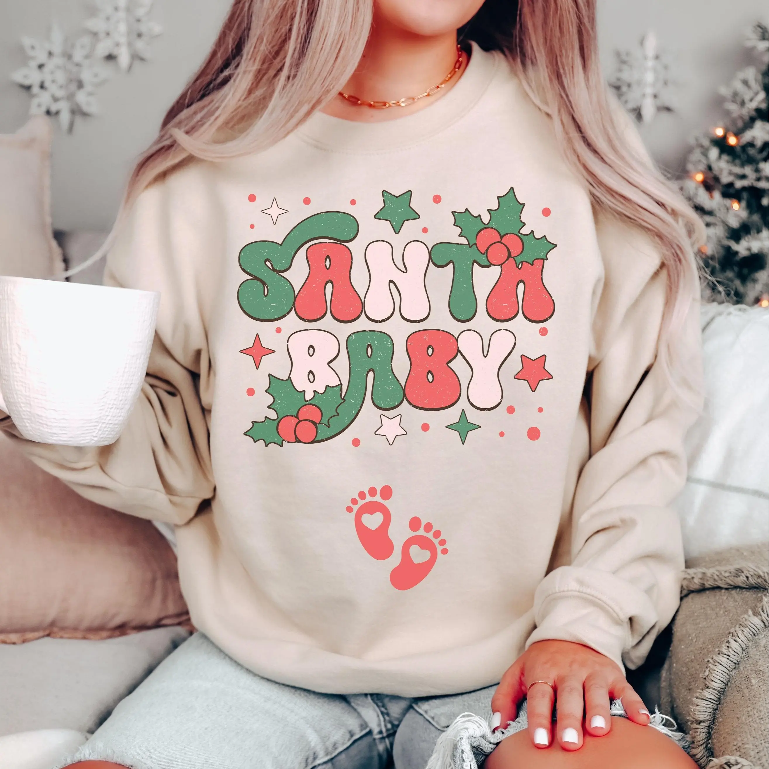 Christmas Pregnancy Announcement Sweatshirt,Pregnancy Announcement Shirt,Christmas Pregnancy Shirt,Christmas Maternity Shirt,Santa Baby Tee