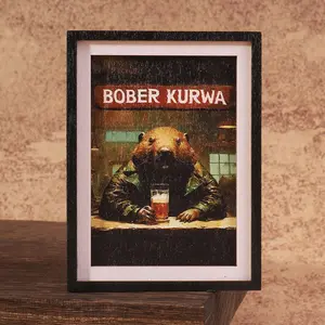 1PC Vintage Beer Drinking Squirrel Frame Fridge Magnet, Fun Home Decor, Retro Bar Style, Interesting Refrigerator Magnet, Refrigerator Decorating Magnet, Perfect Decoration Choice