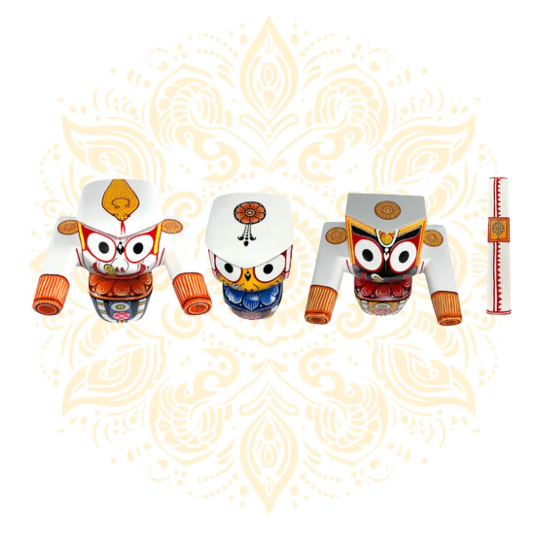 Wooden Jagannath Baladev Subhadra Deity Set