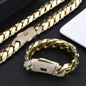 Hip Hop S925 925 Silver low allergy Artificial Synthetic Zirconia Cuban Chain Men's Bracelet Premium Sense Jewelry Trend Jewelry to Wear to Parties