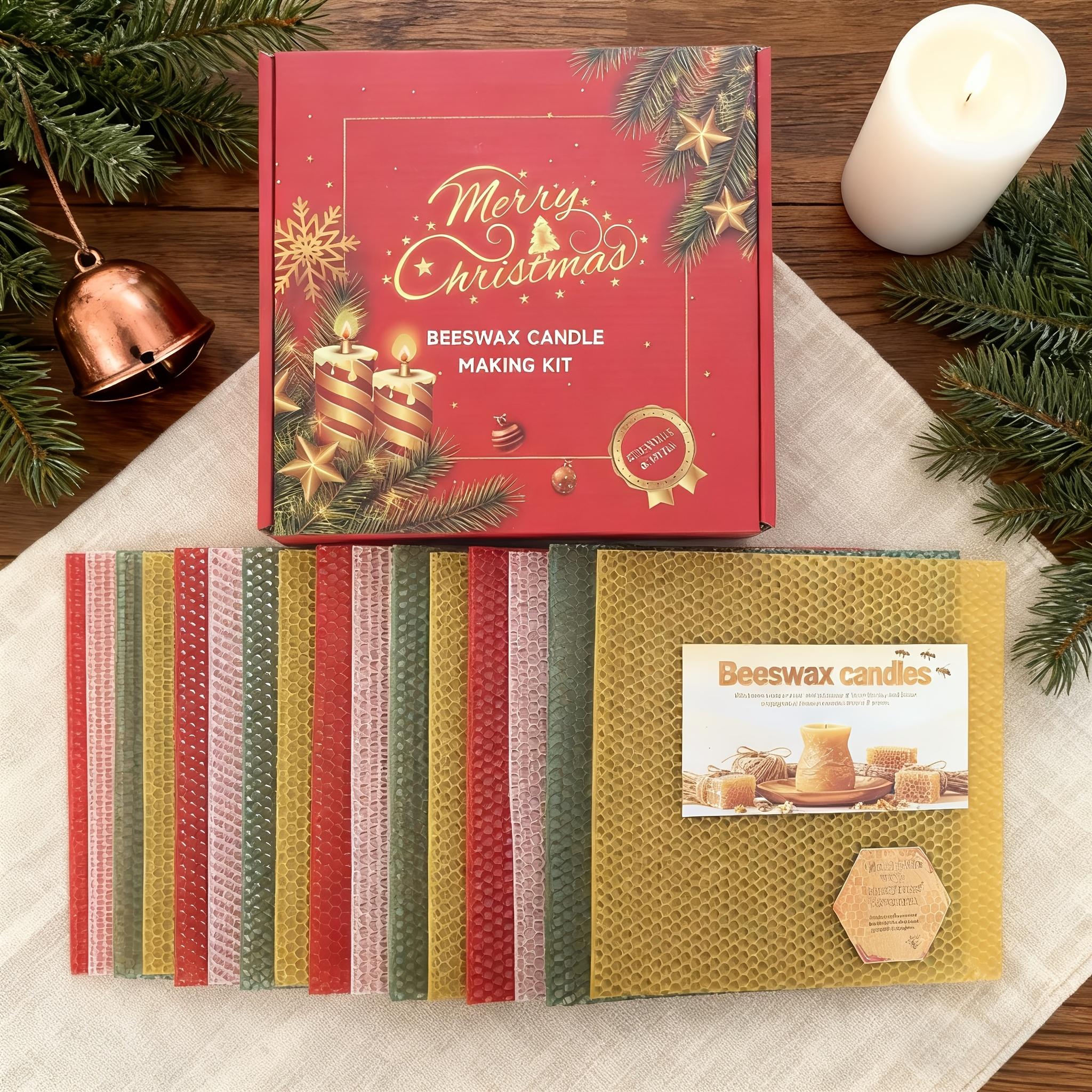 Christmas-themed beeswax candle making kit, 16 pieces of holiday-colored beeswax sheets, DIY candle material kit, candle making, suitable for children and adults' crafts and Christmas gifts, event parties, DIY craft enthusiasts, watermelon, home decor Christmas-themed beeswax candle making kit, 16 pieces of holiday-colored beeswax sheets, DIY candle material kit, candle making, suitable for children and adults' crafts and Christmas gifts, event parties, DIY craft enthusiasts, watermelon, home decor