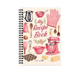 Personal Recipe Notebook, Blank Cookbook Journal, DIY Recipes Log Book, Craft Supplies Scrapbook, Planning Pads Fun Recipe Binder, Spiral Coil Notebook