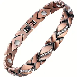 Lady's pure copper bracelet, super magnetic therapy copper adjustable wristband, equipped with size adjustment tool Wearable Women Fitness Tracker