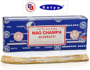 Satya Nag Champa Incense - Unique Blend of Nag Champa & Champana for Meditation & Yoga - Calm Atmosphere Aromatherapy